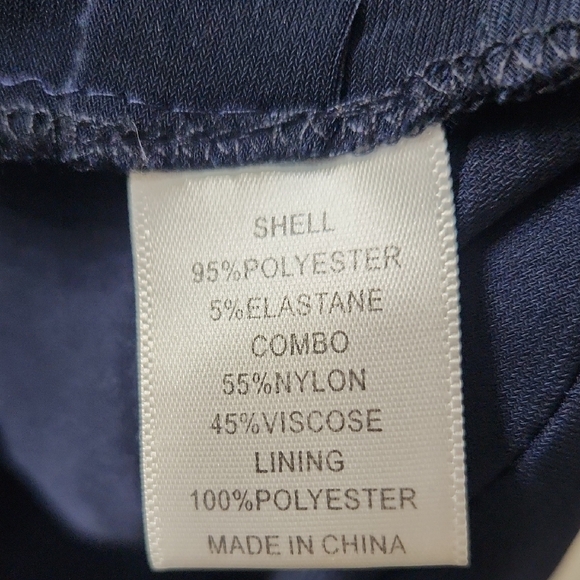 Adrianna Papell Navy Sheath Cocktail Dress with Lace Overlay Bodice - 18W - Picture 4 of 10